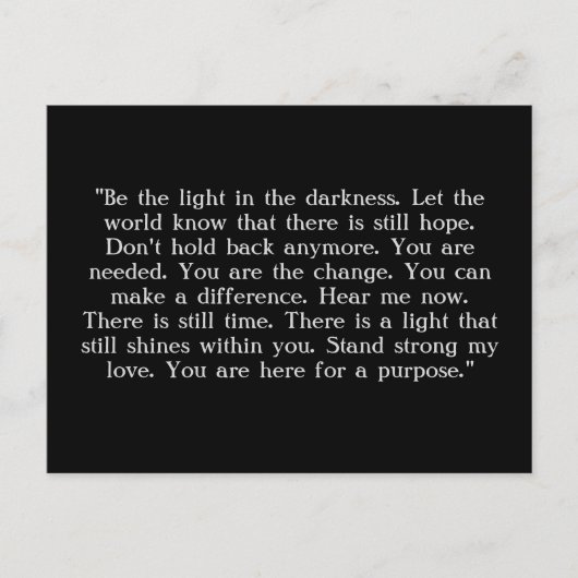 Semicolon Project "bleibe" Postkarte (Vorderseite)