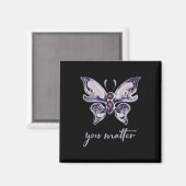 Semicolon Project Depression Awareness Butterfly Y Magnet (Vorderseite/Rückseite)