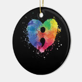 Semicolon Project Mental Health Awareness Keramik Ornament (Links)