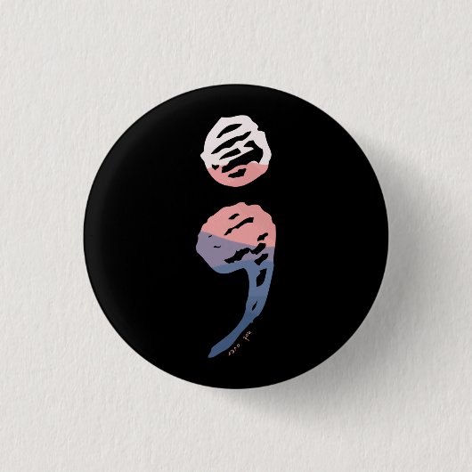 Semicolon - Psychische Gesundheit Button (Vorderseite)