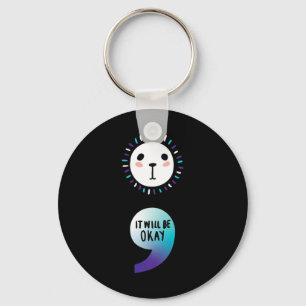 Semicolon setzt die Mental Health Awareness Family Schlüsselanhänger