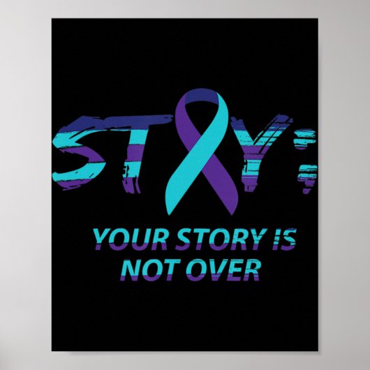 Semicolon Suicide Awareness Mental Health bleibe Poster (Vorne)