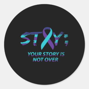 Semicolon Suicide Awareness Mental Health bleibe Runder Aufkleber