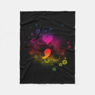 Semicolon Suicide Awareness Mental Illusion Fleecedecke