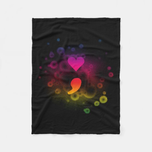 Semicolon Suicide Awareness Mental Illusion Fleecedecke (Vorderseite)