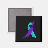 Semicolon Suicide Awareness Ribbon Magnet (Vorderseite/Rückseite)