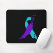 Semicolon Suicide Awareness Ribbon Mousepad (Mit Mouse)