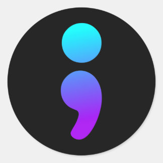 Semicolon Suicide Awareness Semi Colon Suicide Pre Runder Aufkleber