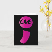 Semicolon Suicide Bewusstsein Suiziddepression Karte (Gelbe Blume)