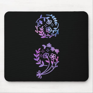 Semicolon Suicide Prevention Awareness Blume Aquam Mousepad