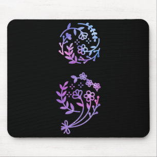 Semicolon Suicide Prevention Awareness Blume Aquam Mousepad