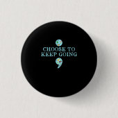 Semicolon Suicide Prevention Awareness Button (Vorderseite)