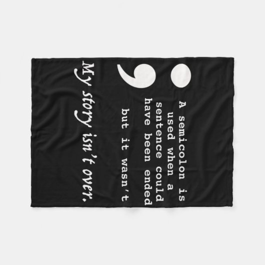 Semicolon Suicide Prevention Awareness Fleecedecke (Vorderseite (Horizontal))