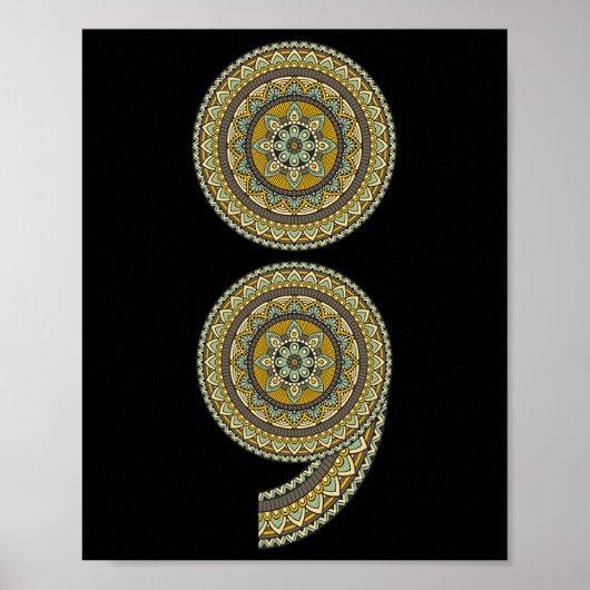 Semicolon Suicide Prevention Awareness Gift Poster (Vorne)