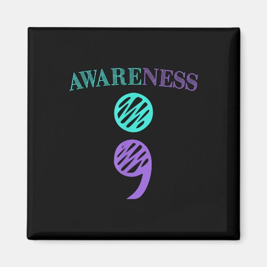 Semicolon Suicide Prevention Awareness Magnet (Vorne)