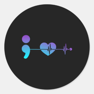 Semicolon Suicide Prevention Awareness Runder Aufkleber