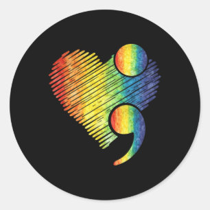 Semicolon Suicide Psychische Gesundheit Bewusstsei Runder Aufkleber