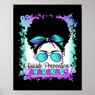 Semicolon Suizid Aquamariner Lila Suizid Präventio Poster