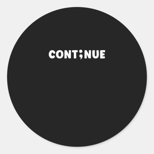 Semicolon Suizidpräventionstag Runder Aufkleber (Vorderseite)