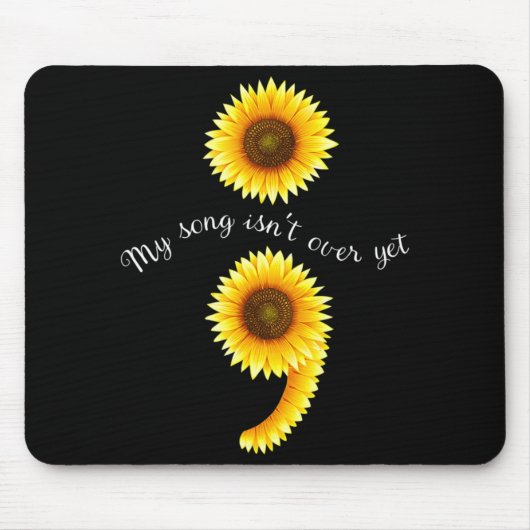 Semicolon Sunflove verbreitet Mental Health Awaren Mousepad (Vorne)