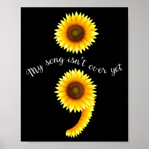 Semicolon Sunflove verbreitet Mental Health Awaren Poster