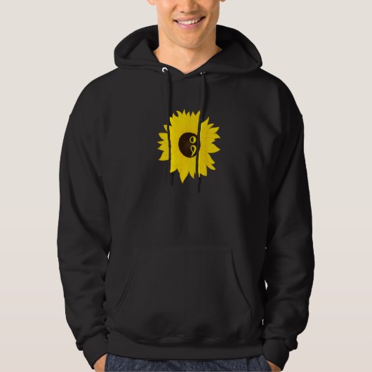 Semicolon Sunflower Hoodie (Vorderseite)