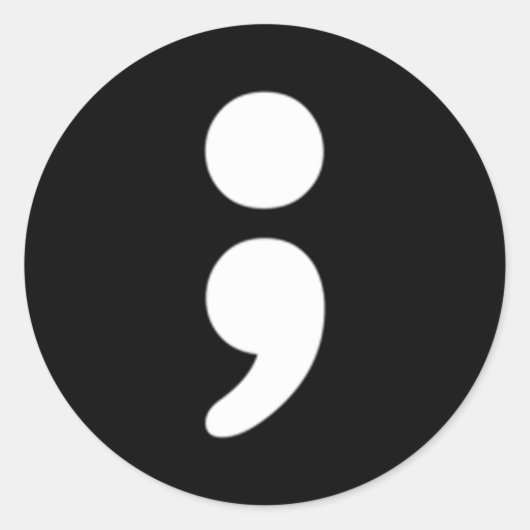 Semicolon Tal Health Matters Awareness Montag Runder Aufkleber (Vorderseite)