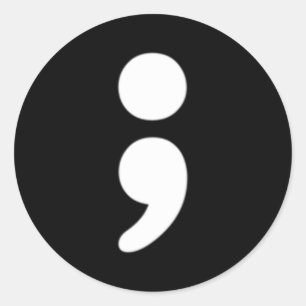 Semicolon Tal Health Matters Awareness Montag Runder Aufkleber