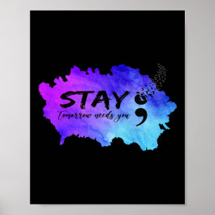 Semicolon Tomorrow braucht Selbstmordprävention Poster