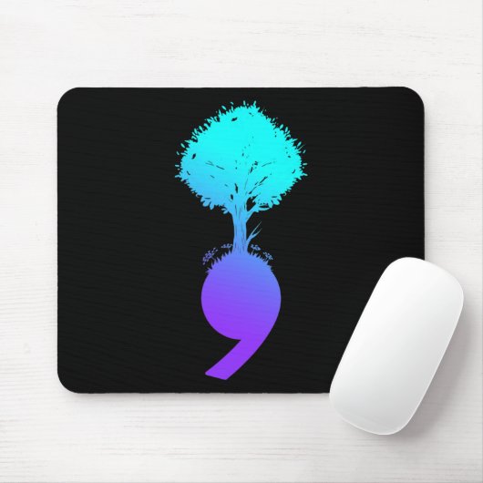 Semicolon Tree Suicide Prevention Awareness Mousepad (Mit Mouse)
