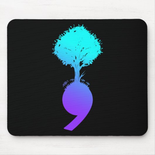 Semicolon Tree Suicide Prevention Awareness Mousepad (Vorne)