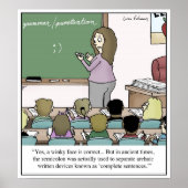 Semicolon "Winky Face" Lehrer Cartoon Poster (Vorne)