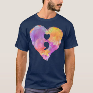 Semikolon Angst Psychische Gesundheit Bewusstsein T-Shirt
