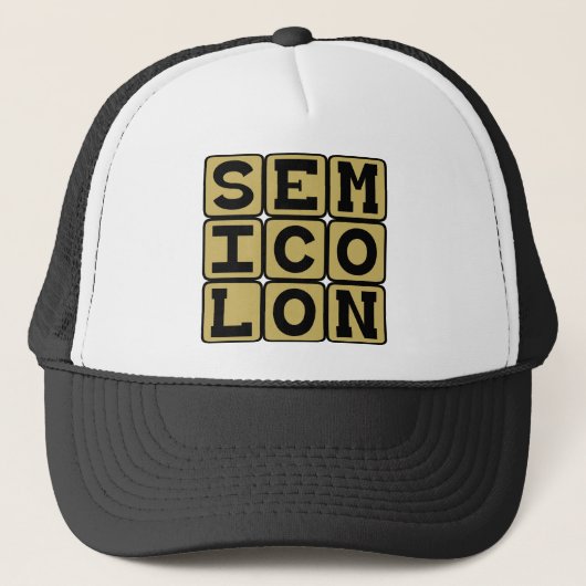 Semikolon, Art der Interpunktion Truckerkappe (Vorderseite)