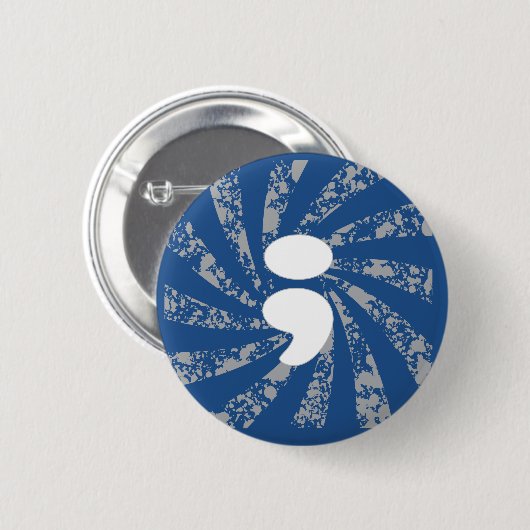 Semikolon auf Schmutzstrahlen Button (Vorne & Hinten)