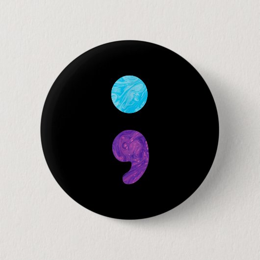 Semikolon-Depressionspräventions-Wochenbewusstsein Button (Vorderseite)