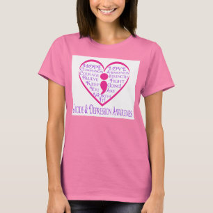 Semikolon-Herz für Selbstmord-u. T-Shirt