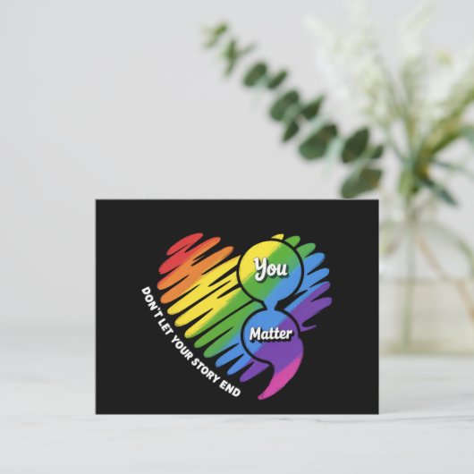 Semikolon LGBTQ Suizidprävention Psychische Gesund Postkarte (Stehend Vorderseite)