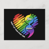 Semikolon LGBTQ Suizidprävention Psychische Gesund Postkarte (Vorderseite)