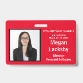 Seminar in Rot und Weiß Horizontal Ausweis (Rückseite)