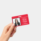 Seminar in Rot und Weiß Horizontal Ausweis (Handheld)