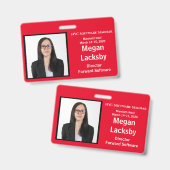 Seminar in Rot und Weiß Horizontal Ausweis (Vorder- & Rückseite)