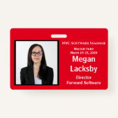 Seminar in Rot und Weiß Horizontal Ausweis (Rückseite)