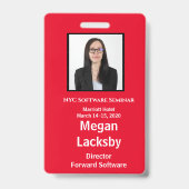 Seminar-Teilnehmer rot und weiß vertikal Ausweis (Rückseite)