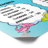 Seminarraum Geburtstagsboard in Dinosauriern Poster (Ecke)