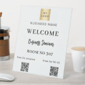 Seminarraum WLAN für Business-Logos mit QR-Code Sockelschild (In Situ)