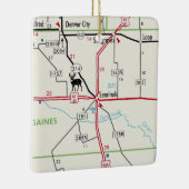 Seminole TX Road Map Keramikornament (Rechts)