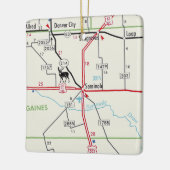 Seminole TX Road Map Keramikornament (Links)