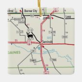 Seminole TX Road Map Keramikornament (Vorderseite)