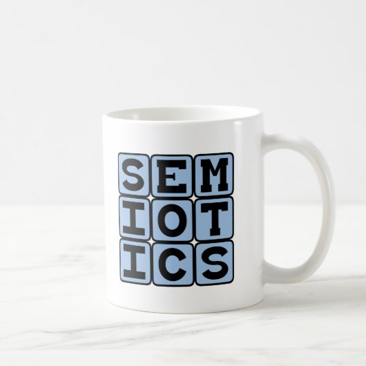 Semiotik, die Studie des Bedeutung-Making Kaffeetasse (Rechts)